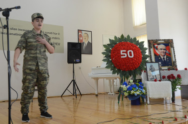 Şəhid mayor Alıyev Elçin Bayram oğlunun 50 yaşının  tamam olması münasibəti ilə tədbir keçirildi.